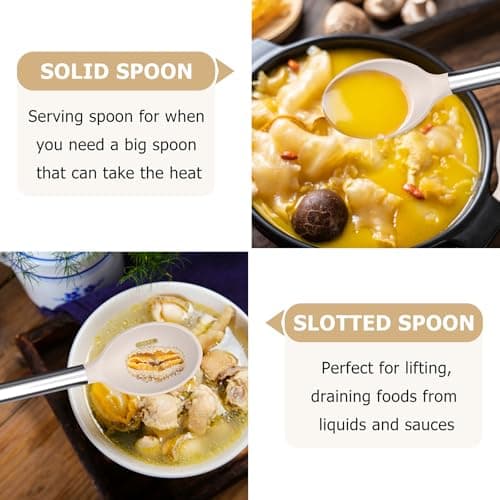 HaWare Kitchen Utensils Set, 6 Pcs Silicone Cooking Utensils with Stainless Steel Handle, Heat Resistant Kitchen Tools for Non-Stick Cookware, Ladle Turner Spoon Pasta Server, Dishwasher Safe - Khaki — view 6