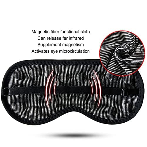Blackout Eye Mask, Black Magnet Blindfold Sleep Mask Eye Shade Cover with Adjustable Strap for Home, Travel, Nap, Work, Magnetic Therapy, Headache Relief, Helps Sleep Better Women Men — view 3
