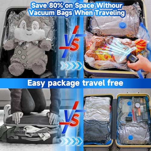 Nunemosk 12 Pack Vacuum Storage Bags with Wireless Electric Air Pump, Reusable space saver vacuum storage bags for Clothes, Double Zip and Airtight Valve for Travel and Home — view 4