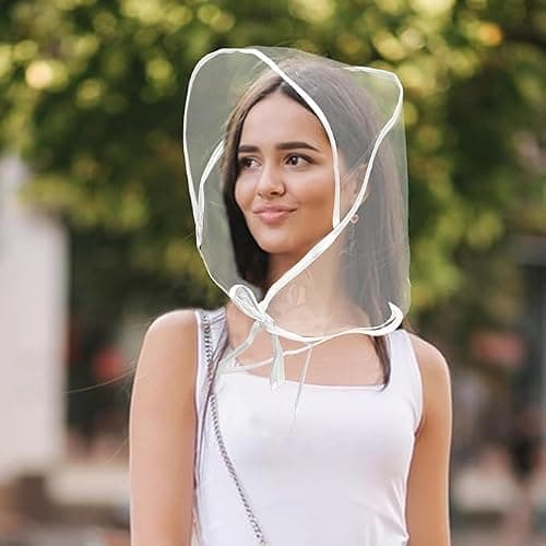 6 Pack Clear Rain Bonnet for Women with Visor, Waterproof Foldable Rain Hat, Transparent Hair Protection Cover, Portable Rain Scarf Hood for Protecting Hairstyles, Travel, Walking & Outdoor Use — view 6