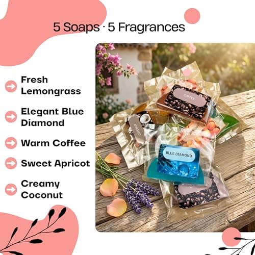 Lu.Flo Travel Soap Set 5x50 g, Handmade Glycerin Soap Bars — view 4