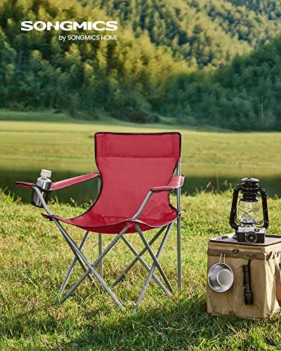 SONGMICS Set of 2 Folding Camping Chairs, Portable, 120 kg Capacity — view 2
