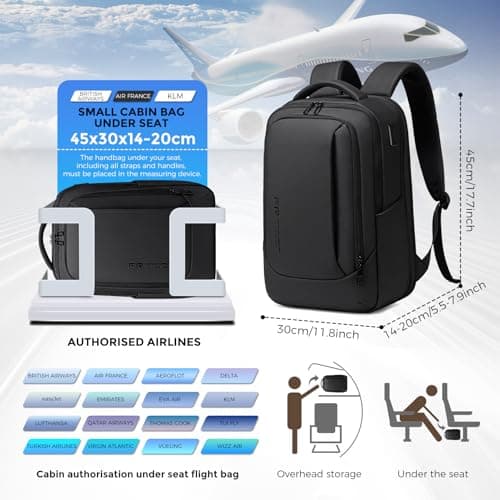 FENRUIEN Business Backpack 15.6 Inch Laptop Bag for Men Expandable 19L-27L — view 2