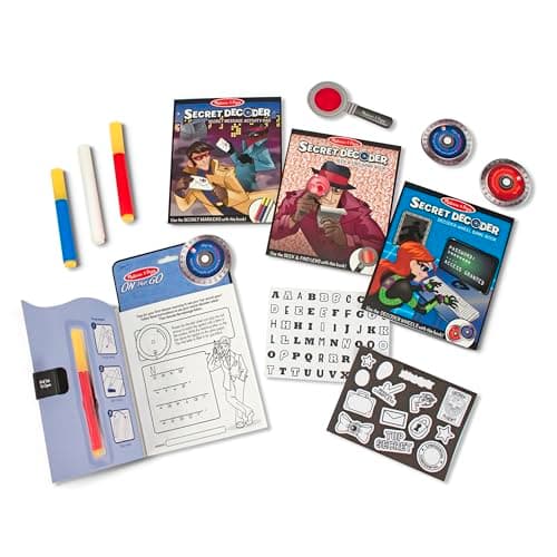 Melissa & Doug Secret Decoder Role Play Detective Kit | Spy Kit for Kids Travel Activity Packs | Games Activity Book | Plane Activities for Kids | Gifts for 7 Year Old Boys or Girls — view 4