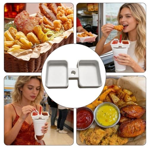 Car Sauce Holder Cup Top Fast Food over the Straw Portable Container — view 4
