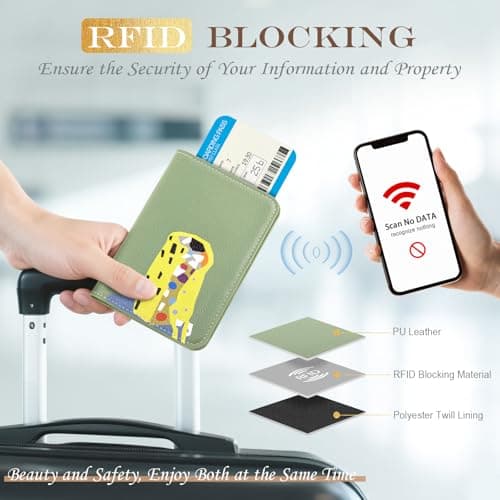Lychii Slim Passport Holder RFID Blocking Travel Wallet - PU Leather Protector Case for Quick TSA Access, Secure Boarding Passes & ID Cards for Men Women International Travel — view 4