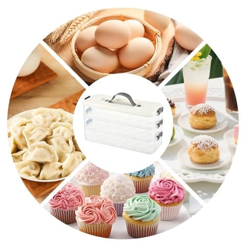 Deviled Egg Containers - Deviled Egg Platter, 31 x 12 cm, 3 Layer Tray for Kitchen Fridge, Portable Food Carrier, Multi Tier Stackable Design with Lid, Food Storage Tool for Travel, Party, Camping — view 4