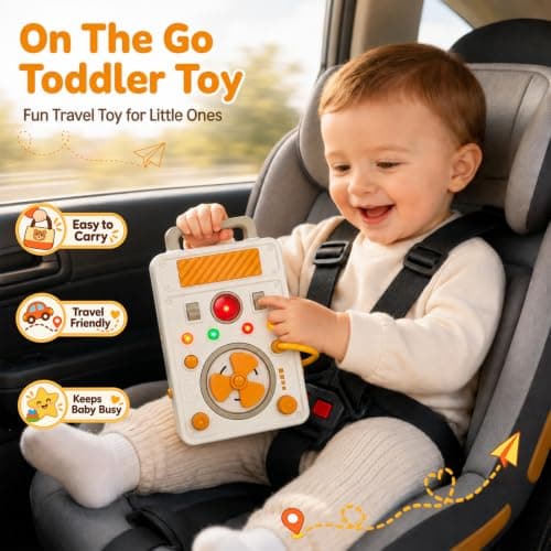 Kdoliti Montessori Busy Board 1+ Year Old,Sensory Toys for Babies,Toddler Travel Toys for 1 2+ Year Old,Baby Toy for 1 2 Year Old Boy Girl,Montessori Toys for 1 2 3 Year Old Girls Boys Birthday Gifts — view 4