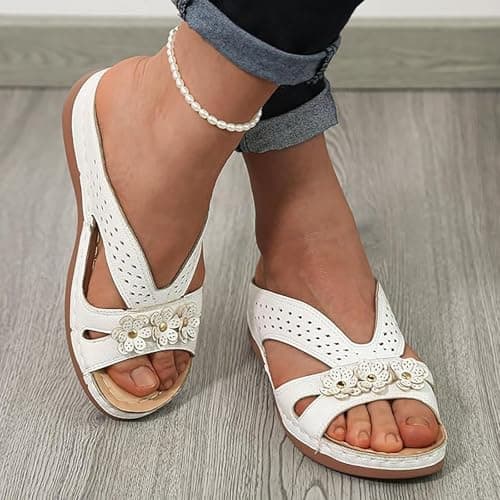 Extra Wide Fit Sandals For Women Wide Width Sandals For Swollen Feet,Sliders Shoes Breathable Fabric,Foldable For Travel,Textured Tread,Daily Urban Commute — view 2