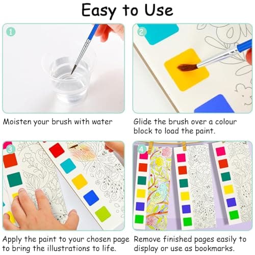 96 Pages Toddlers Water Colouring Books Set, No-Mess Water Colouring Books — view 4