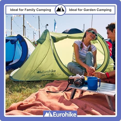 Eurohike Pop 200 Tent for 2 People with Sewn in Groundsheet, 2 Man, Easy to Pitch, Pop-Up Design, Lightweight (Blue) — view 6