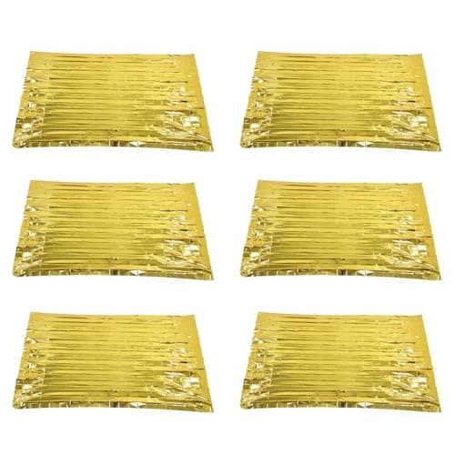 CAGUYLONA Emergency Blanket 130x210cm, Thermal Survival Blanket, Reflective Space Blanket for Camping Hiking Emergency Kit with 10 Pack for Outdoor Travel and Car Safety (Gold) — view 4