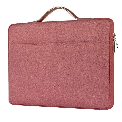 FINDING CASE Macbook Pro 15 inch (A1286/A1398/A1707) Sleeve Pouch Case Shockproof Notebook Carrying Bag for 15-15.4" Laptop Sleeve Handbag with Leather Handle (rose gold)