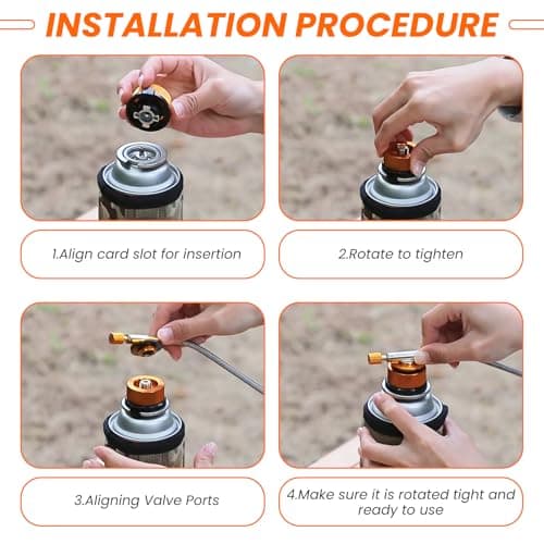 teasteam Gas Bottle Adaptor 2PCS Gas Refill Adapter for Butane Canister Camping Stove Connector Camping Nozzle Universal Brass Bottle Adaptor for Butane Canister to Screw Cartridge — view 4