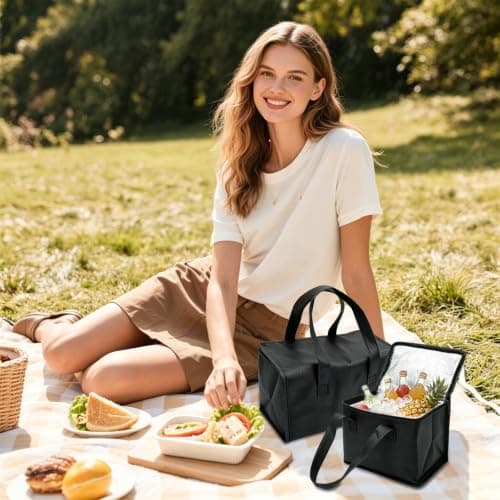 2 Pack Small Cooler Bags, 5L/7L Insulated Food Delivery Bags — view 4