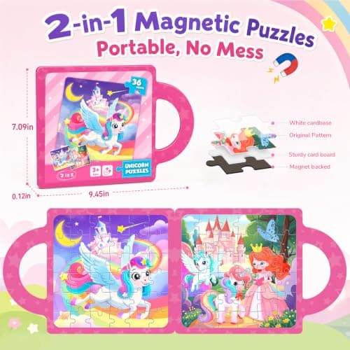 Magnetic Puzzle for Kids 3-8 – 36Pcs kid Travel Puzzle with Carry Handle — view 2