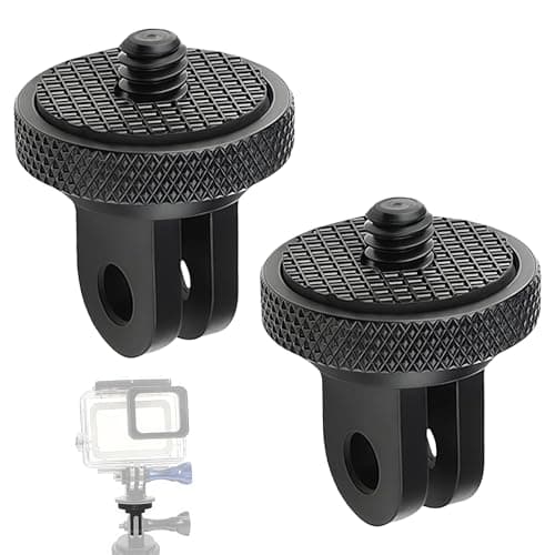 OIHCAZ Action Camera Mounts Adapter 1/4"-20, 2PCS Aluminium Camera Mount Conversion Tripod Adapter Compatible with GoPro Hero 11 Sony AEE JVC Insta360 and Other Standard 1/4 Accessories