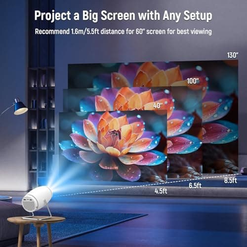 Maypug Mini Projector for Bedroom Ceiling, Portable Projector WiFi 6 Bluetooth 5.4, Built-in Software, 1080P Resolution Compatible with 4K, Automatic Keystone Correction Home Cinema Projector — view 6