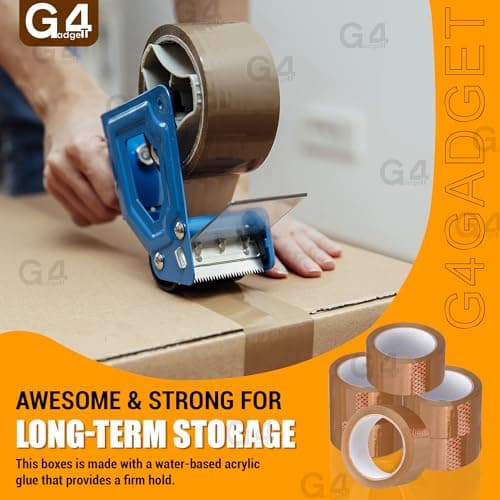 G4GADGET 6 x Strong Parcel Tape 48MM x 66m Brown Packing Tape for Moving Boxes, Packing boxes & Large Postal Bags – Strong Sticky Tape for Boxes — view 6
