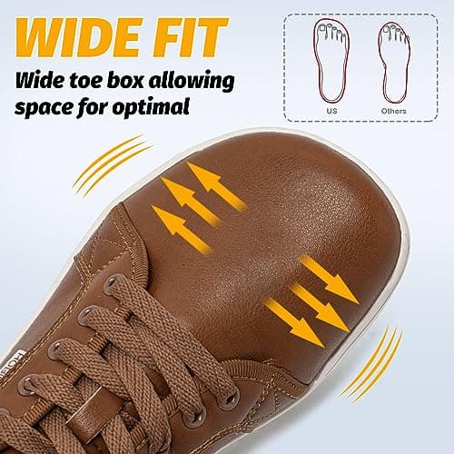HOBIBEAR Women's Fashion Trainers Barefoot Shoes Men Minimalist Zero Drop Sole Wide Width Casual Walking Shoes Lightweight Comfortable Brown — view 2