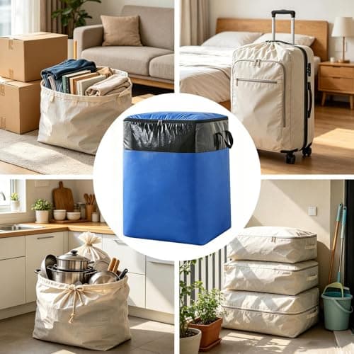 Large Moving Bags | 140L Packing Storage Tote - Large Clothes Storage Bags - for Camping Travel Closet Dormitory Bedroom Basement Apartment Laundry — view 4