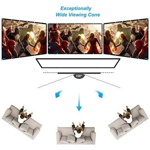 Projector Screen 150 inch,TOWOND 16:9 HD 4K Foldable Anti-Crease Portable Projection Movies Screen for Home Backyard Theater Outdoor Indoor Support Double Sided Projection — view 5
