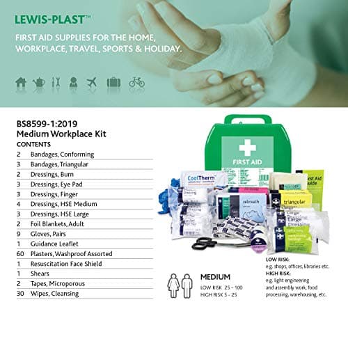 Lewis-Plast Medium Premium BS8599-1 Compliant (Low-Risk High Risk) First Aid Kit - First Aid Kit for Injuries — view 3