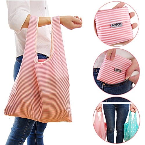 Comfysail 6 Pack Foldable Shopping Bag Portable Reusable Grocery Bags Handy Travel Bags for Household Outdoors — view 5