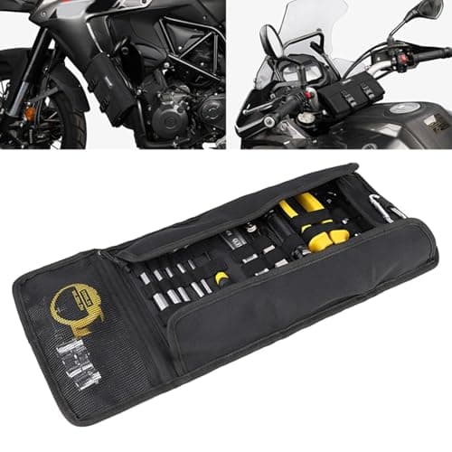 Fabric Motorcycle Tool Bag with Organized Compartments, Foldable Storage Organizer for Road Trips, Portable Tool Roll for Motorcycle Enthusiasts, Compact Travel Gear Accessories for Outdoor Adventures — view 2