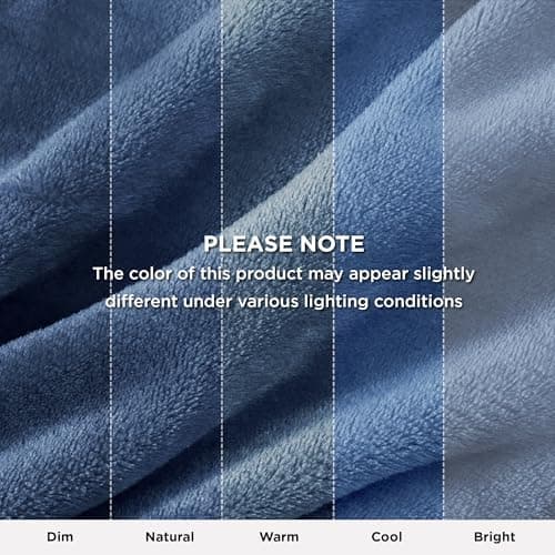 Bedsure Fleece Throw Blanket for Sofa - Flannel Fleece, Blue, 130x150 cm — view 6