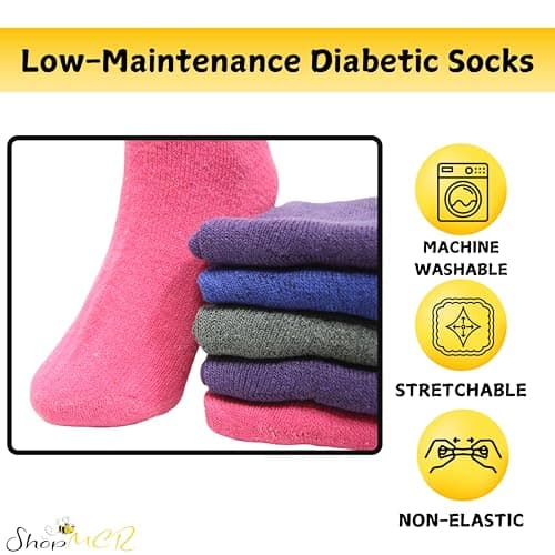 ShopMCR Multipack Thermal Diabetic Socks Extra Thick Warm Black Heated Boot Socks-Ultimate Cold Weather Protection Insulated Socks UK 4-6 (AST, 6PK) — view 4
