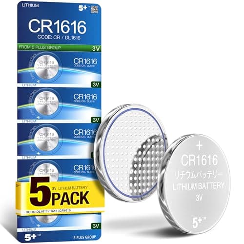 CR1616 DL1616 ECR1616 BR1616 KCR1616 3V Lithium Coin Cell Batteries (5 Pack) – Long Lasting Button Battery for Car Key Fobs, Watches & Small Electronics
