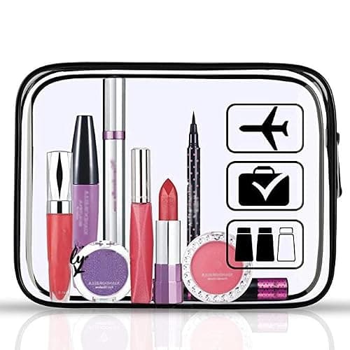 Clear Travel Toiletries Bag, 2 Pcs TSA Approved Toiletry Bag with Zippers Travel Accessories Portable Waterproof Cosmetic Makeup Bags for Women and Men (Black) — view 6