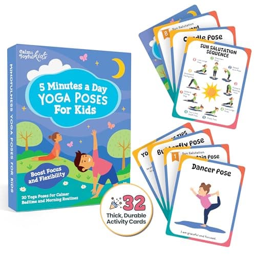 Yoga Cards for Kids – Fun and Educational 34-Card Set for Mindfulness, Yoga Poses, and Physical Activity – Perfect for Kids