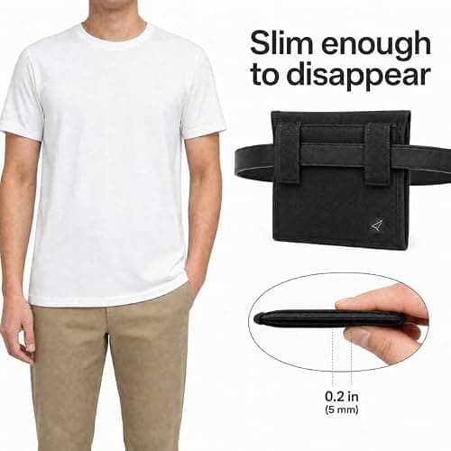 Brionly Hidden 3-in-1 Travel Pocket Document Holder Organiser Bag (Black) — view 5