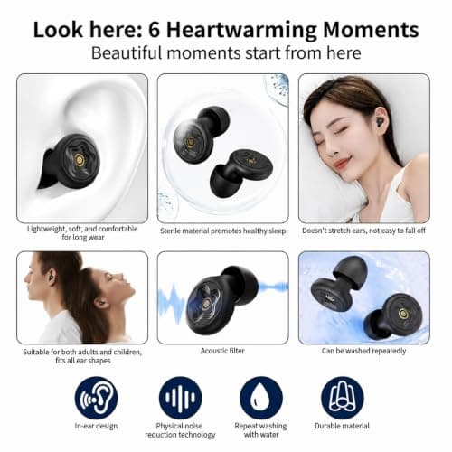 CLKE Ear Plugs for Sleep Noise Cancelling, 45dB Noise Cancelling Soft — view 6