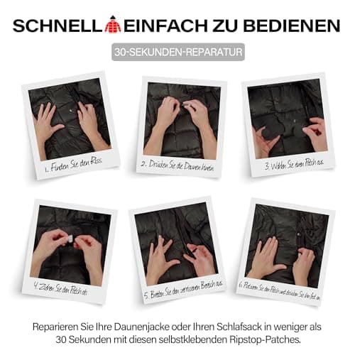 DJR PRO-FIX Ripstop Repair Patch Kit – Waterproof, Tear-Resistant, Pre-Cut Self-Adhesive Patches for Tents, Jackets, Sleeping Bags, Awnings, Backpacks, Beach Gear, Camping & Festivals - Gold — view 4