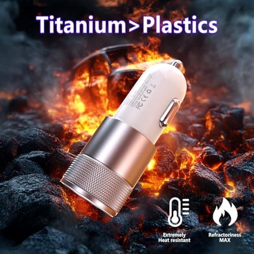 Car Charger Fast Charge 2Pack All Metal Dual Port Cigarette Lighter Charger — view 4