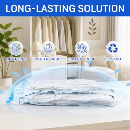 CaptainFive Vacuum Storage Bags Jumbo 6 Packs(39'' x 31.5'), Vacuum Pack Bags for Clothes, Pillows, Comforters, Duvets, Vacuum Bags for Storage for Home Organization, Moving and Storage, Space Saver — view 4
