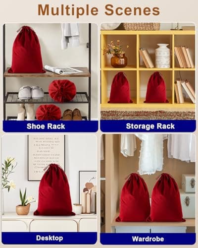 Julai Travel Shoe Bags, Velvet Drawstring Shoe Bags — view 6