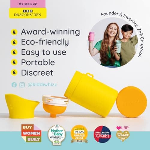 KIDDIWHIZZ Portable Toilet/Travel Potty Holiday Essentials for Kids - Ideal for Potty Training, Camping, Car Journeys & Travel - Unisex Silicone Pee Bottle - Portable & Leakproof - 250ml — view 4