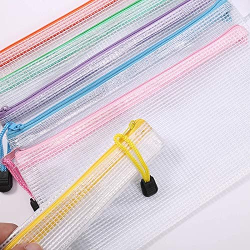 RosewineC 20 Pcs Clear Pencil Case,Plastic Pen Pencil Bag Zipper Mesh Pouch — view 4
