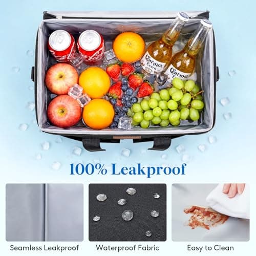 Lifewit Insulated Cool Bag with 30-Can Capacity, Black — view 4