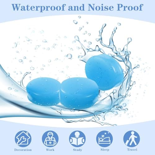 8 Pairs Premium Silicone Ear Plugs, Reusable Waterproof for Sleep — view 3