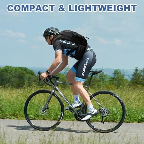 Flintronic Lightweight Breathable Bike Backpack, 8L Waterproof Breathable Cycling Bicycle Rucksack, Hydration Backpack, Reflective Bag, Foldable Running Daypack for Cycling, Jogging, Hiking-Black — view 4