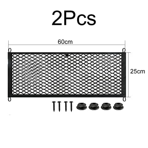 Car Storage Net, Elastic Mesh Storage Nets Pocket Holder, Universal Car Truck Seat Rear Cargo Net Organizer Pouch For Car Caravan Motorhome Boat with Screws-2 PCS — view 3