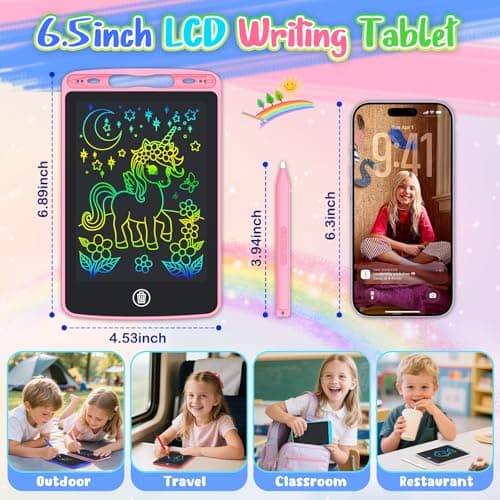 Party Bag Fillers for Kids, 12-Pack 6.5 Inch Lcd Drawing Tablet for Kid Drawing Pad for Kids Toys for Boys Girls 3-8 Party Bag Fillers Toddler Toy 3-8 year old Boy Girl Gift Pass The Parcel Prizes — view 5