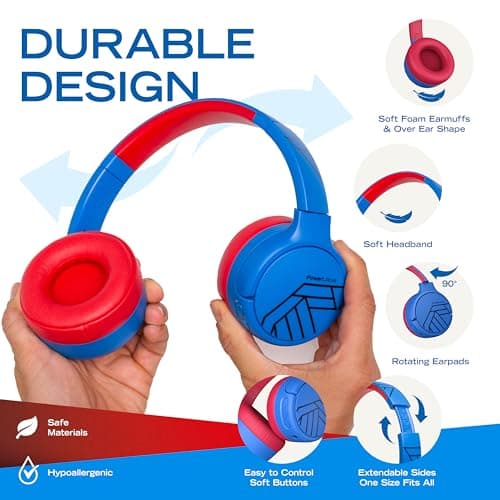 PowerLocus Kids Active Noise Cancelling Headphones, with Fabric Carry Case — view 4
