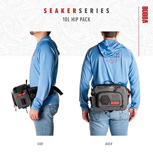 BUBBA Seaker Series Hip Pack Premium Dry Travel Bag with Extreme Weather-Resistant Materials, Fully Padded and Adjustable Wait Belt and 10L of Capacity Perfect for Any Angler — view 4
