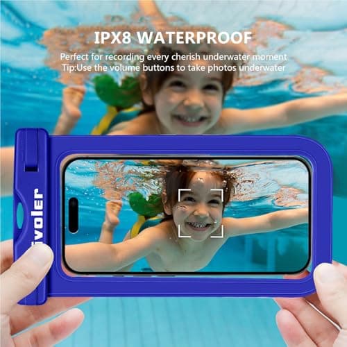 ivoler [2 Pack Waterproof Phone Case & Pouch Set, IPX8 Dry Bag with Waist Strap for Beach, Swimming, Kayaking, Fits iPhone 17 16 15 Pro Max, Samsung S26 S25 Ultra, Up to 7.0" - Sapphire Blue — view 5
